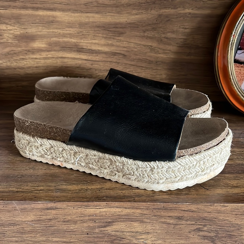 Black slip on sandals!